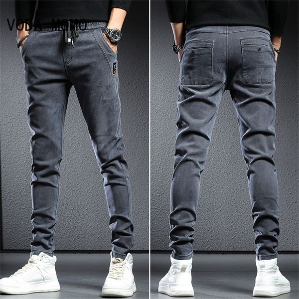 

men's jeans spring summer black gray cargo jeans men streetwear denim jogger pants men baggy harem jean trousers cargo pants men jeans, Blue