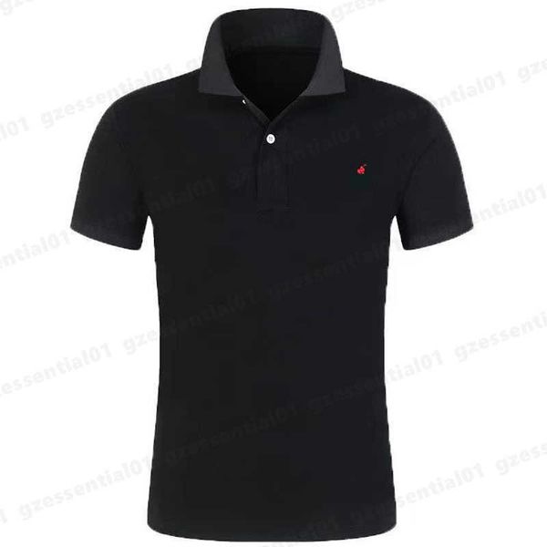 

classics logo printing polo shirt paul embroidery cotton mesh fabric lapel tshirts loose lapels large size casual solid color shirts tees, White;black