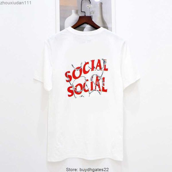

summer new letter men's t shirts anti soclal club wire mesh print large loose couple short sleeve t-shirtx5w6x5w6, White;black