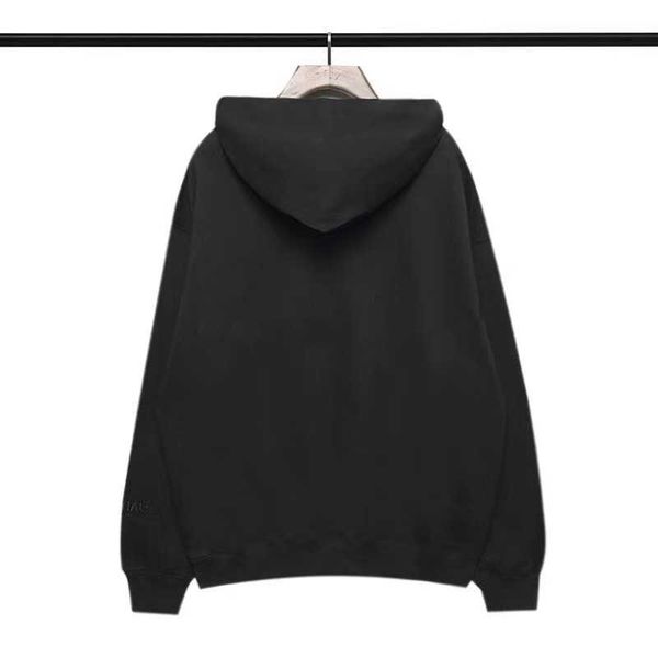 

2023 hoodie sweatshirt high street brand essent three-dimensional silicone logo men's and women's fashion street wear loose leisur, Black