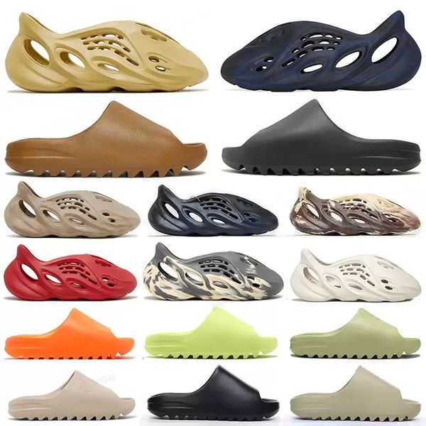 

designer summer slippers men woman slider runner blue onyx pure sandals slide slipper ochre bone resin desert ararat shoe 36-48 slide yeezin, Black