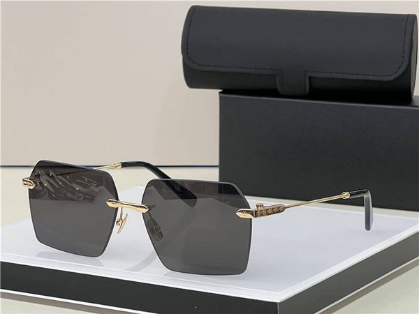 

mens sunglasses designer brands fashion for men square sunglasses rimless vintage stylish uv 400 protection 18k gold 057, White;black