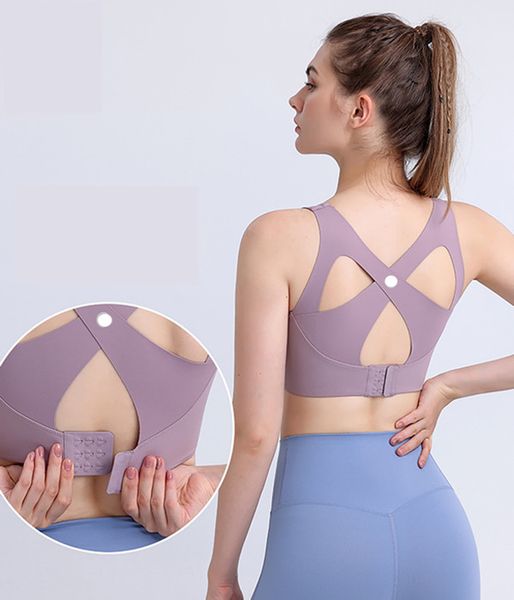 

women fitness bra fintness tank vest solid workout breathble gym gathered shockproof female