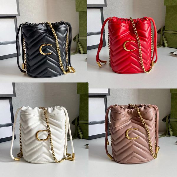 

10a shoulder bag luxury marmont heart handbag designer letter bucket bags women genuine leather crossbody purse fashion black messenger vint