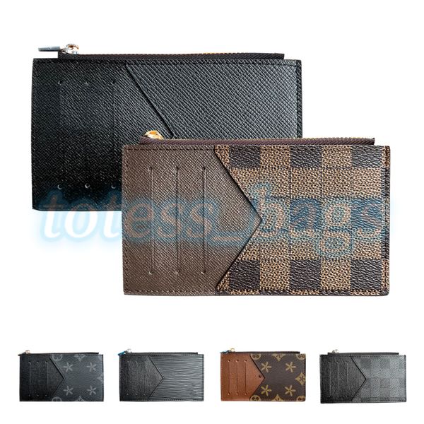 

coin card holders genuine leather m30271 4 card slots passport holder luxurys designers men zipper women's cardholder brown flower long, Brown;gray