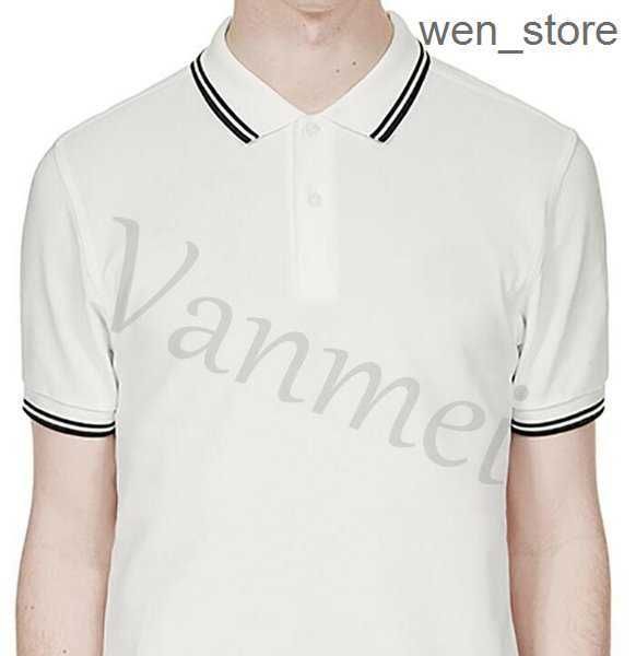 

2023 16color men classic perry polo shirts cotton leaf embroidery summer casual polos striped collar london fred tees 6 4g5o, White;black