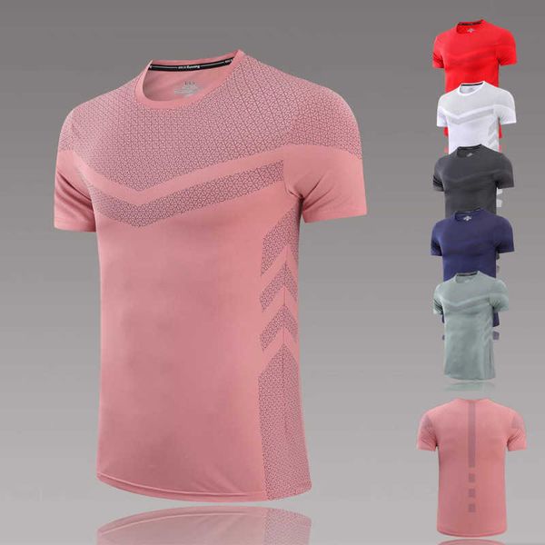 

men's t-shirt new men's short-sleeved sports shirt personalized print running fitness suit autumn training, White;black