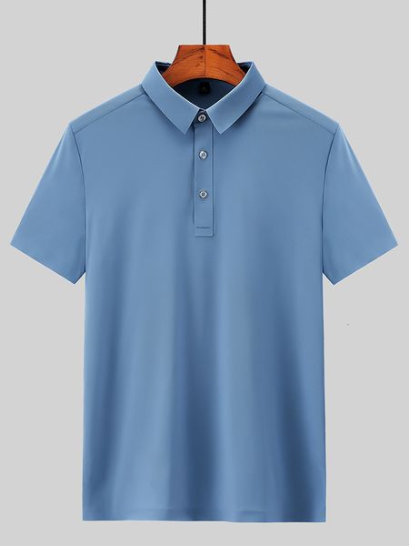 

men's polos summer men polo shirts breathable cool nylon spandex short sleeve classic solid polos men golf wear tees shirt plus size 8x, White;black