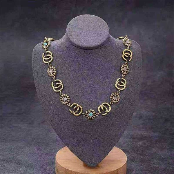

necklace 2023 new the same small daisy necklace, bracelet, earring, new turquoise set, Silver
