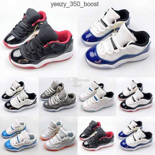 

jumpman 11 11s kids basketball shoes cool grey cherry 25th anniversary pure violet 72-10 concord bred pantone legend blue children designer, Black