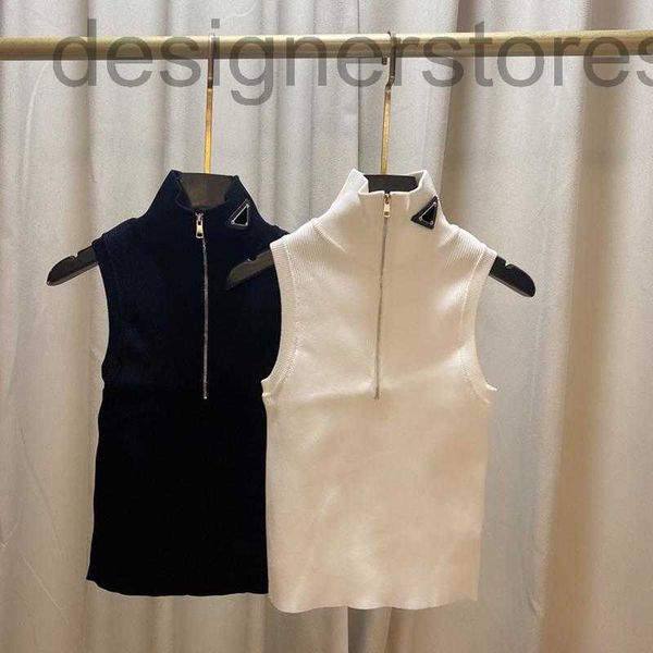 

designer women designer knits summer sleeveless triangle badge sweaters fashion tees womens tshirts lady pullover jumper 1wzb, White