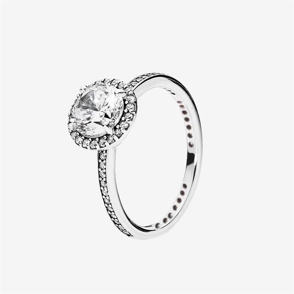 

beautiful women wedding ring big cz diamond rings with original box set for pandora real sterling silver engagement gift ring2191, Slivery;golden