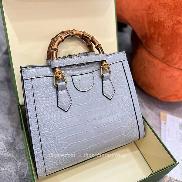 

women's bag bamboo handbag shoulder handbag crocodile leather large capacity light luxury leather