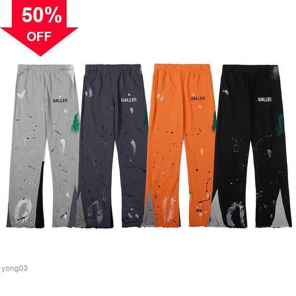

men's pants men galleries sweatpants dept speckled letter print women's couple loose versatile casual straightqysf, Black