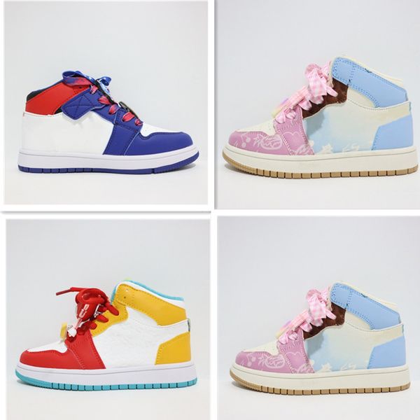 

cartoon kids basketball shoes big boys girls sneaker infant trainers, Black