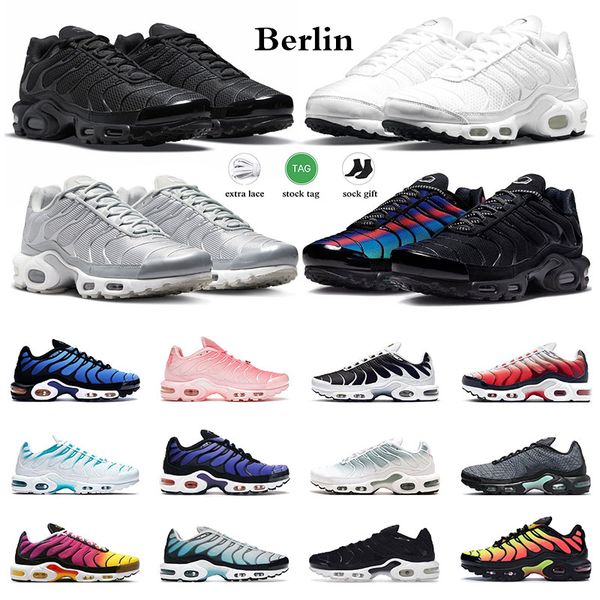 

plus tn men women tns running shoes triple white black unity hyper blue atlanta metallic silver mens outdoor sports trainers sneakers size 3