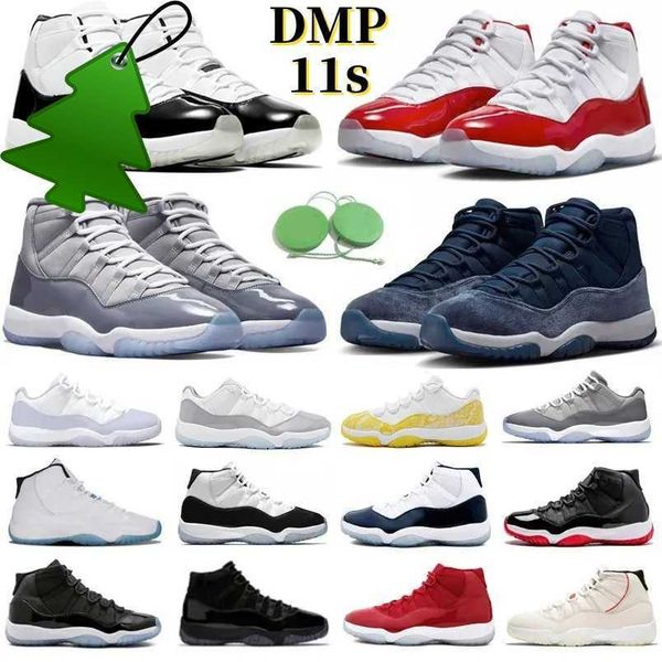 

11s 11 dmp mens basketball shoes cherry midnight navy gement cool grey yellow snakeskin legend gamma unc blue bred cap gown concord women