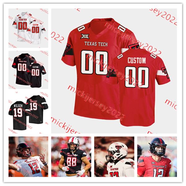 

behren morton texas tech red raiders football jersey custom stitched mens tyler shough baylor cupp tyler owens chadarius townsend maurion ho, Black