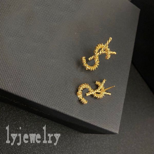 

iced out luxury earrings designer for women stud diamonds letters style lady mother s day metal slender orecchini jewelry silver color earin, Golden;silver
