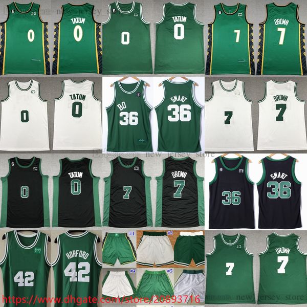 

0 jayson tatum 7 jaylen brown jersey stitched with 6 patch basketball 36 marcus smart 42 al horford jerseys 2023 new black white green city, Black;red
