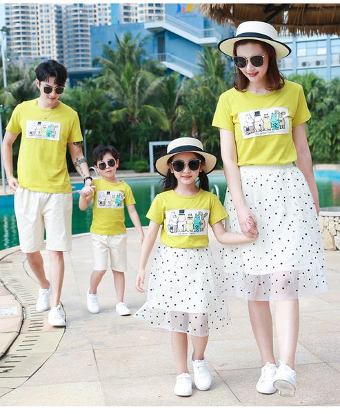 

family matching outfits family matching outfits summer dad son t-shirtshorts mom and daughter matching dress family look couple matching clo, Blue