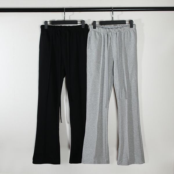 

men's pants vujade kenijima sweatpants men women terry cloth straight casual pants drawstring micro trumpet sport trousers 230316, Black