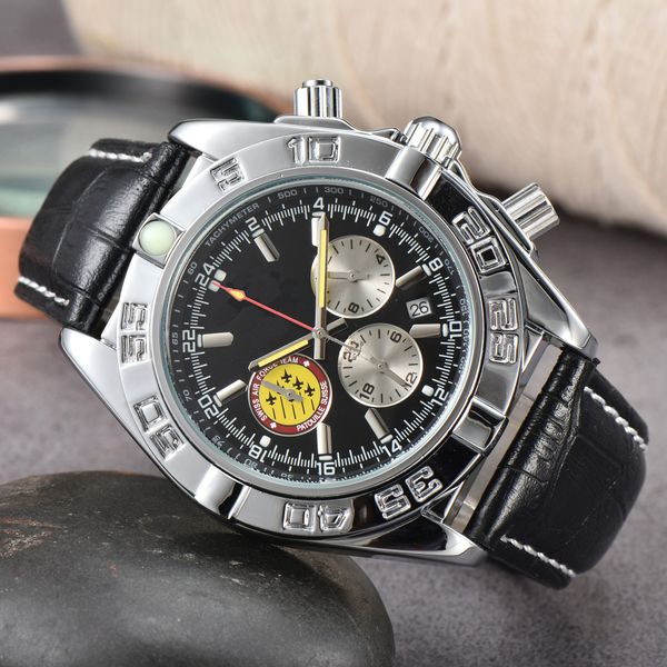 

2023 new brand original business men's watch classic round case qyartz watch wristwatch clockrecommended q33, Slivery;brown