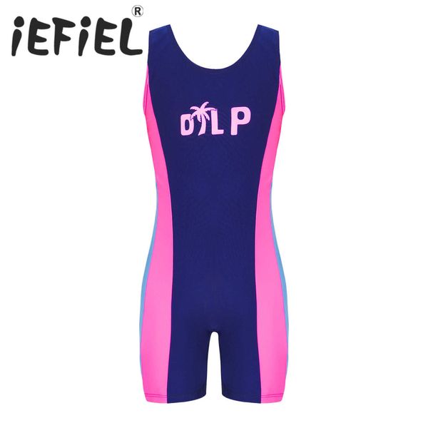 

one-pieces kids girls one piece swimsuit rash guard children long sleeves swimwear jumpsuit beachwear pool water park swimming bathing suit, Black