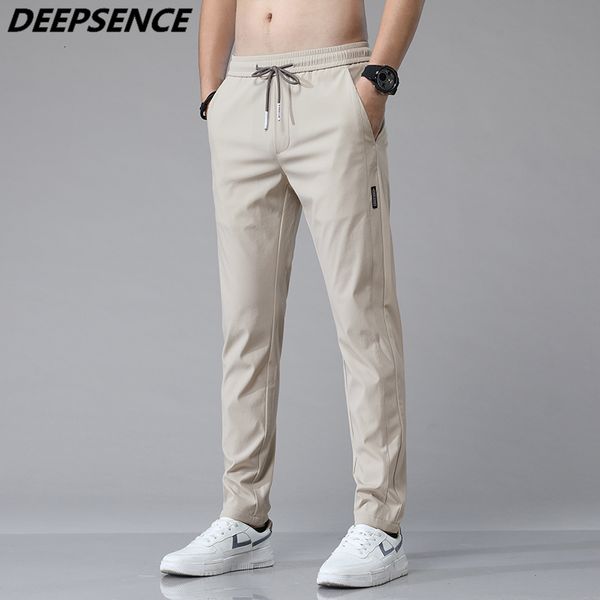 

men's pants spring summer men's casual pants straight thin trousers male slim breathable stretch pants khaki sports joggers for me, Black