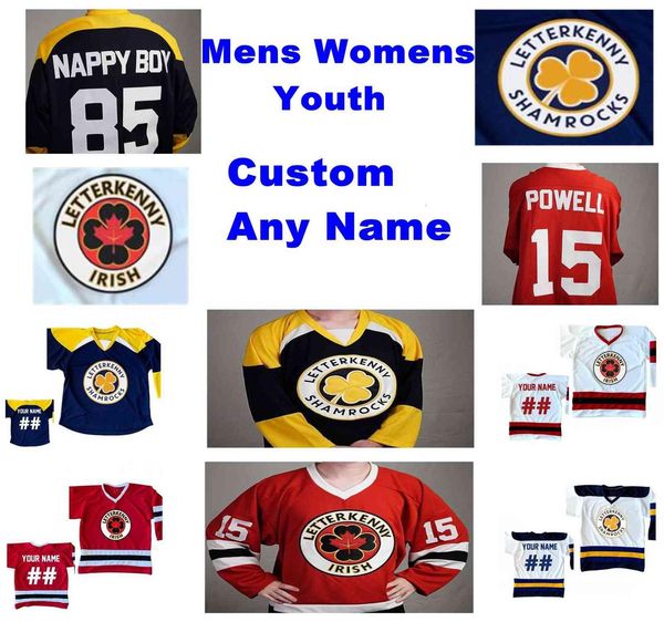 

ncaa letterkenny irish jerseys jeff parry jersey stephen holcomb leo jennifer lindberg ice hockey jerseys mens customize stitched, Black