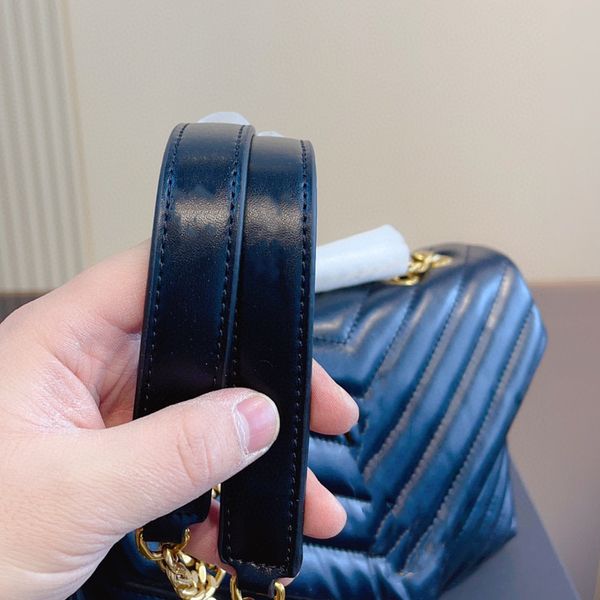 

luxury designer woman bag handbag women shoulder bags cowhide clutch genuine leather original box messenger purse chain with card holder slo