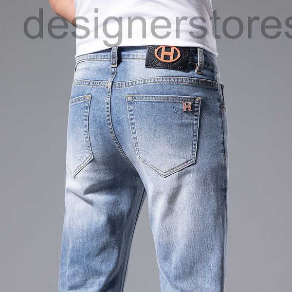 

men's jeans designer 2023 spring jeans men's small elastic slim blue tzic