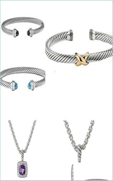 

silver torque bangle necklace dy jewelrys bracelet sliver mens womens platinum pearl head fashion versatile bracelets jewelr6371604, Black