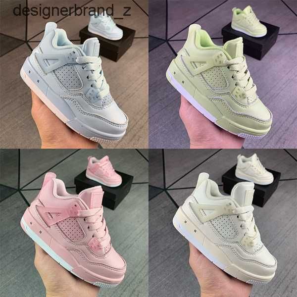 

4s kids jumpman grey pink iv union basketball shoes collection children outdoor sports sneaker sail muslin white black 4 athletic sneakers j