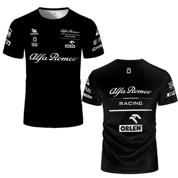 

men's fashion t shirt oversized 23 new f1 formula one racing team alfa romeo 3d printed men women o-neck kids tees jersey 221p, White;black