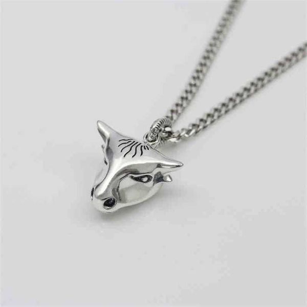 

necklace year of the ox wang yibo same trend hip hop men's and women's bull head pendant ornament, Silver