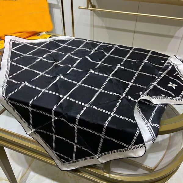 

fashion women summer scarf designer silk scarf luxury flower letter hand embroidered 90 by 90cm shawl small squares high quality, Blue;gray
