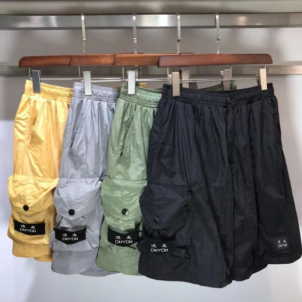 

duyou men's pants brand designers pants metal nylon pocket embroidered badge casual trousers thin reflective pants size m-2xl 0873, Black