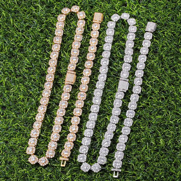 

rock sugar chain hip hop gold silver cuba square cubic zircon chain necklace pave cz copper jewelry drop