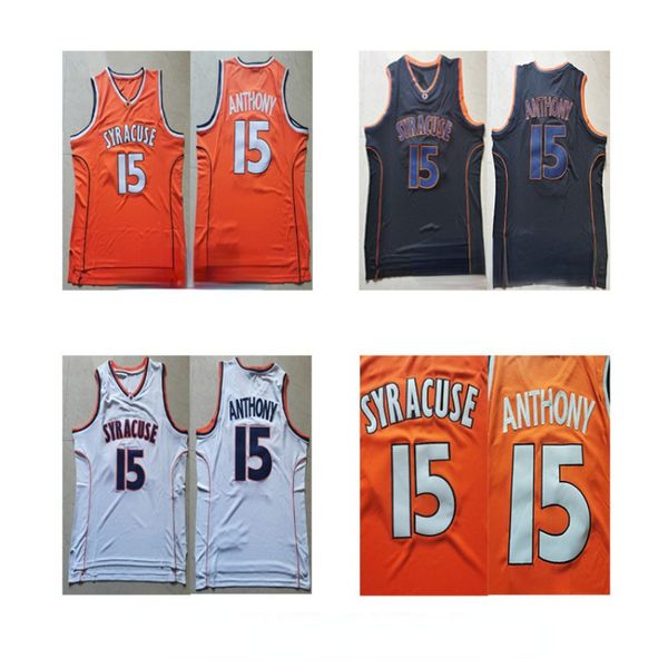 

custom kid basketball jerseys collegiate athletic #15 anthony retro embroidered basketball jerseys mens stitched jersey any size name number