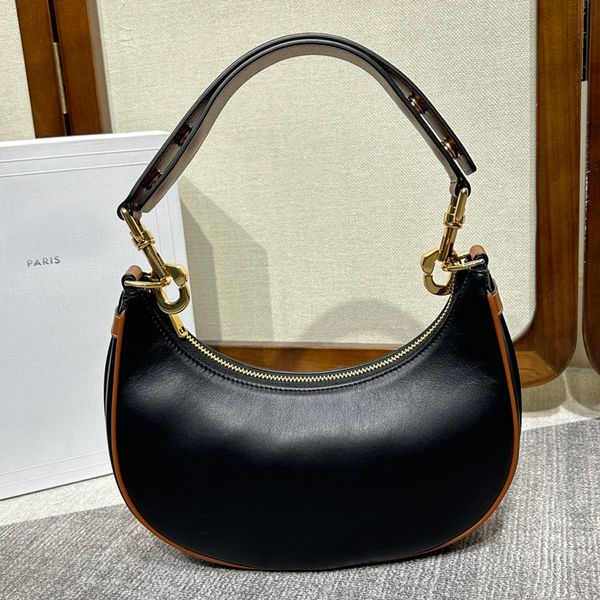 

9a designer bag medium strap ava half moon lady handbags 24cm smooth calfskin totes with box