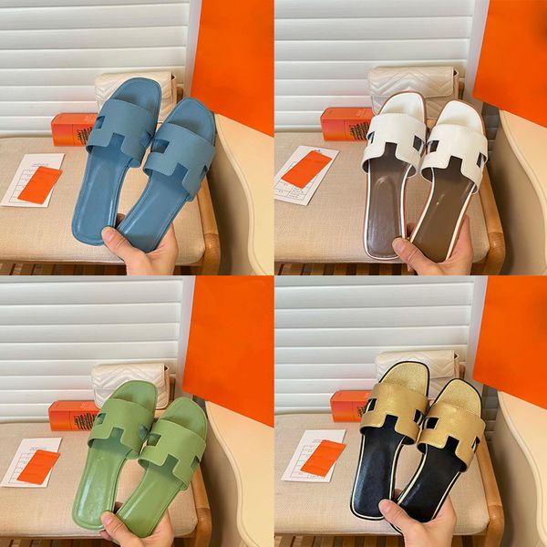 

leather designer oran women men summer slippers sandals luxury female flat female outside woman wear 100 matching indoor herma colorful shoe, Black