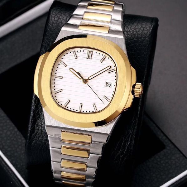 

19 colors mens watch automatic self wind glide sooth second hand sapphire glass silver and gold wristwatch312d, Slivery;brown