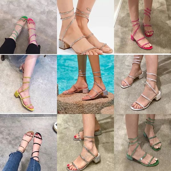 

elegant cleo women sandals design shoes renescaovillas crystal-embellished spiral wraps wrapped gladiator sandalias low-heeled wedding,party, Black