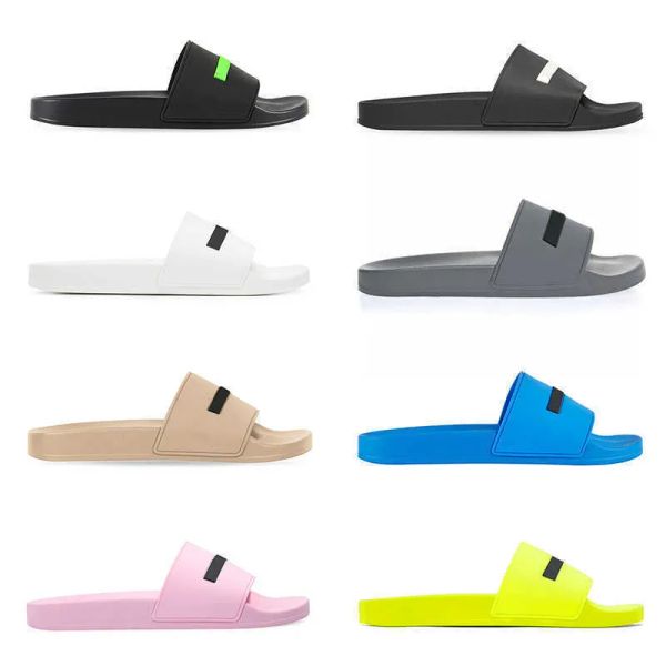 

paris 2023 sliders mens womens summer sandals beach slippers ladies flip flops loafers black white blue pink slides chaussures shoes