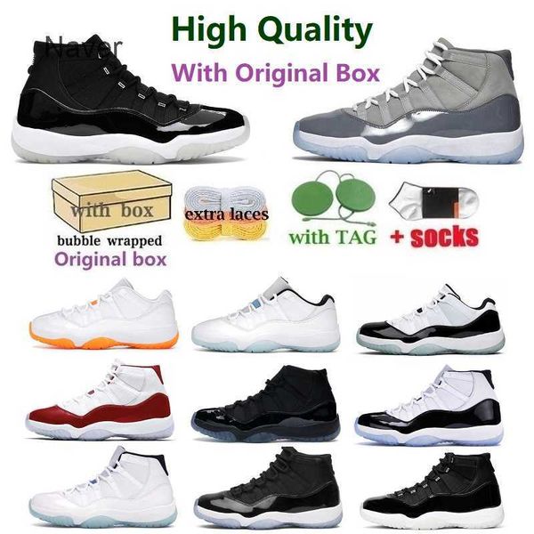 

jumpman 11 basketball shoes 11s with box men women 25th anniversary bred space jam concord 45 cap and gown midnight navy hfo8, Black