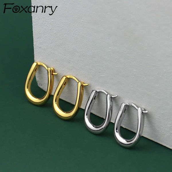 

charm anry prevent allergy silver color hoop earrings ins fashion elegant simple party jewelry popular u-shaped ears buckle l230315, Golden