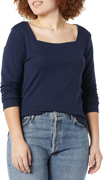 

women tees square neck t-shirt girls long sleeve clothes fashion t-shirt9iiu, White