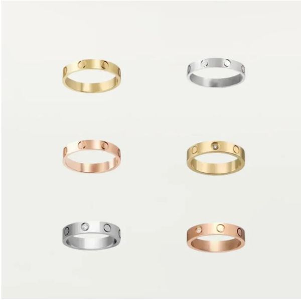 

designer love screw ring men's and women's ring classic luxury titanium steel alloy material never fade non allergic - 4/5/6mm, Silver