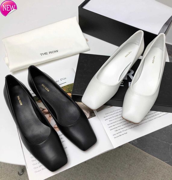 

designer the row dress shoes uses high-quality sheepskin inside and outside full leather outsole simple style luxury ol single shoes, Black